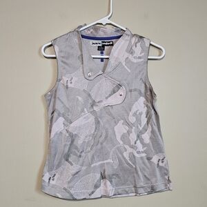 Jamie Sadock Abstract Sleeveless Top in Gray and Light Pink